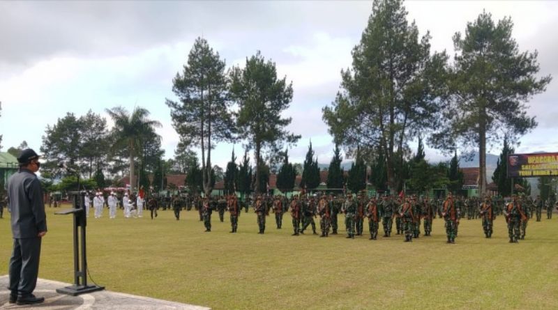 Pulang “Mancen Tugas” Jaga Perbatasan, Prajurit Yonif 303/SSM Cikajang  Disambut Bupati