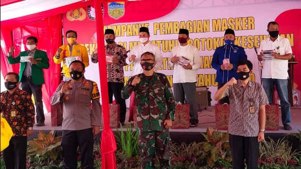 Polresta Tasikmalaya Deklarasi Penggunaan Masker Bersama Tim Sukses Pilkada Kabupaten Tasikmalaya