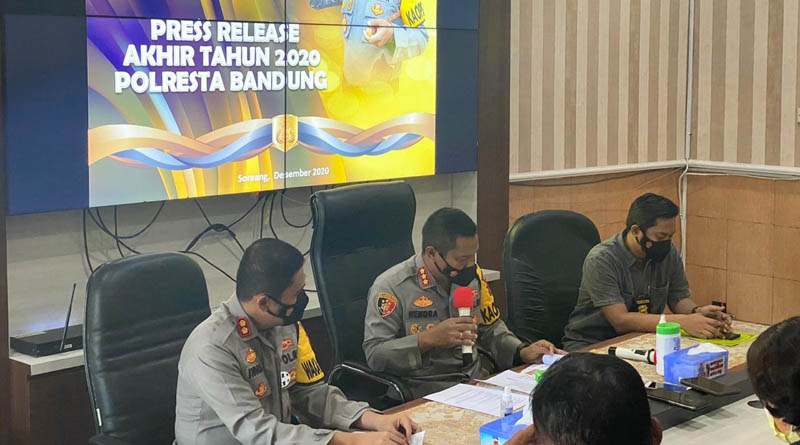 Polresta Bandung Gelar Press Release Catatan Kriminal Tahun 2020