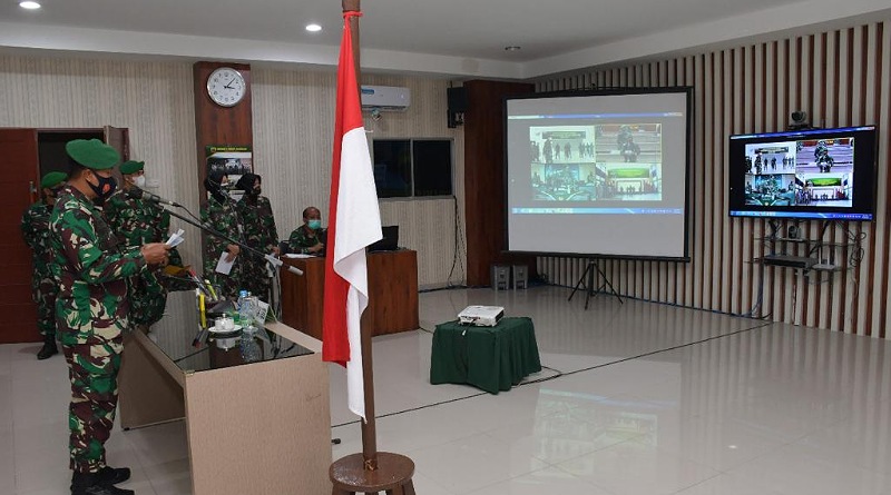 Kasdam I/BB Berangkatkan Satgas Pam Pulau terluar Secara Virtual