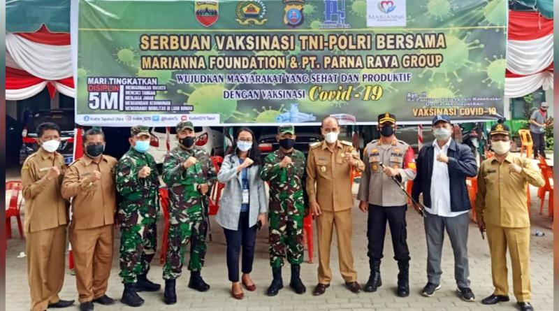 Kodam I/BB Bersama Poldasu Gelar Serbuan Vaksinasi TNI-Polri di Kabupaten Samosir