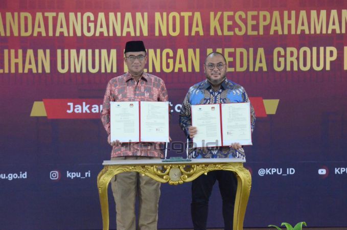 MoU KPU-Media Group Network Dukung Pemilu Sarana Integrasi Bangsa
