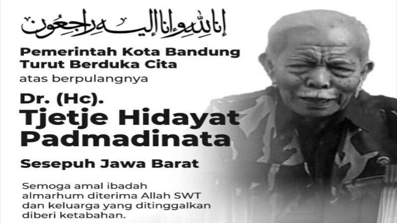 Sesepuh Sunda Tjetje Hidayat Wafat, Wali Kota Bandung Berduka