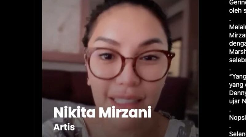 Nikita Mirzani Ungkap Tabiat Asli Marshel Widianto yang Diusung Gerindra untuk Pilkada Tangsel 2024