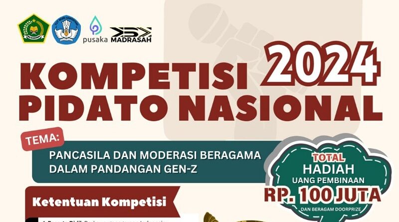 KSKK Madrasah Gelar Kompetisi Pidato Nasional 2024: Membangun Generasi Muda yang Toleran dan Berkarakter