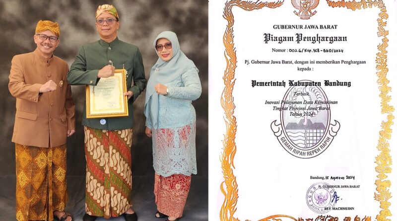 Melalui Arahan Bupati, Pemkab Bandung Meraih Penghargaan Inovasi Data Kemiskinan Terbaik se-Jawa Barat