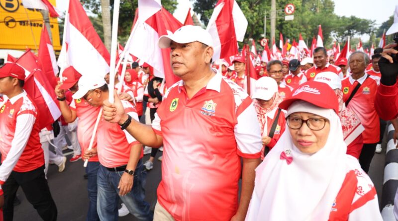 Diskominfo Kabupaten Bogor Meriahkan HUT ke-79 RI dengan Kirab Merah Putih