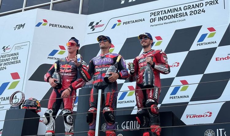 Hasil MotoGP Mandalika 2024 : Jorge Martin Juara, Pedro Acosta Kedua dan Francesco Bagnaia Ketiga
