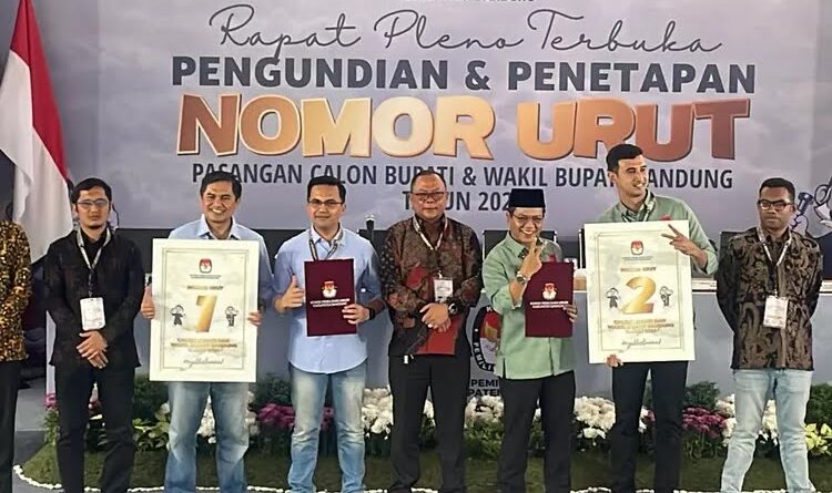 Nomor Urut Resmi! Pasangan Calon Bupati dan Wakil Bupati Bandung 2024-2029 Ditetapkan