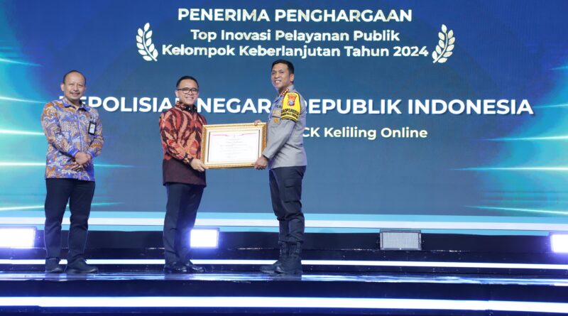 Polresta Sidoarjo Raih Top Inovasi Pelayanan Publik Kelompok Keberlanjutan Tahun 2024