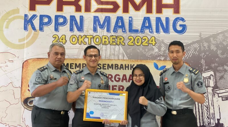 Kantor Imigrasi Kelas I TPI Malang Raih Peringkat I Digitalisasi Pembayaran Kelas I TPI Malang