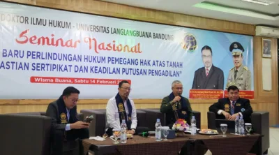 Mahasiswa S3 (Doktoral) Ilmu Hukum Universitas Langlangbuana (UNLA) angkatan IV kelompok 3 menyelenggarakan Seminar Nasional Doktoral dilaksanakan di Ruangan Wisma Buana Universitas Langlangbuana Kota Bandung pada Sabtu (14/2/2026) pukul 08.00-12.00 WIB./visi.news/ist.