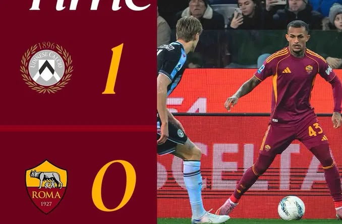 Tragedi Dominasi Tanpa Gol di Udine, AS Roma Tumbang oleh Satu Momen