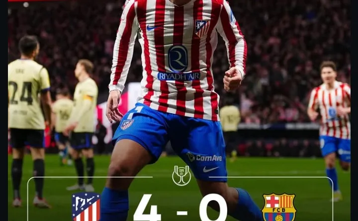 Metropolitano Bergemuruh, Atletico Hancurkan Barcelona dan Satu Kaki di Final Copa del Rey